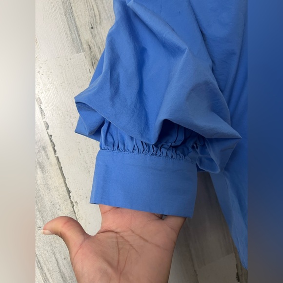Zara Blue Off Shoulder Puff Sleeve Top medium - Picture 9 of 9